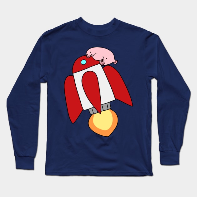 Rocket Ship Blobfish Long Sleeve T-Shirt by saradaboru